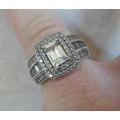 WOW!! SPECTACULAR CHETE STERLING SILVER & CZ RING  6,8g  SIZE S WOW!!
