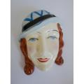 WOW!! VINTAGE PORCELAIN WALL FACE MASK CIRCA 1930's