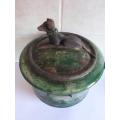 WOW!! CATHERINE BRENNON DOG LIDDED POT DATED '99 VALUE R 6500 WOW!!  WOW!!