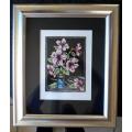 WOW!! GREGOIRE BOONZAIER `FLOWERS IN A VASE` WATERCOLOUR LINOCUT  200 X 145mm VALUE R4500 WOW!!