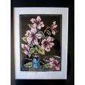 WOW!! GREGOIRE BOONZAIER `FLOWERS IN A VASE` WATERCOLOUR LINOCUT  200 X 145mm VALUE R4500 WOW!!