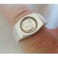 STUNNING!! VINTAGE MENS STERLING SILVER COIN RING  5,5g SIZE V1/2 WOW!!