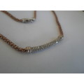 WOW!! SPECTACULAR STERLING SILVER and CZ NECKLACE WITH ROSE GOLD PLATING   8,9g WOW!!