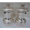 WOW!! RARE VINTAGE PAIR OF EMPIRE STERLING PEPPER MILLS PERFECT CONDITION  VALUE R3950 WOW!!