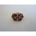 SPECTACULAR!! LARGE STERLING SILVER 2,80ct GARNET and CZ RING  6,5g WOW!
