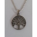 Stunning sterling silver tree of life pendant with chain 4,0g wow!!