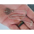 Stunning sterling silver tree of life pendant with chain 4,0g wow!!