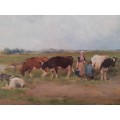 Wow!! Dutch Adriaan Johannes Groenewegen(1874-1963) oil on canvas 400x300mm VALUE R15000 WOW!!