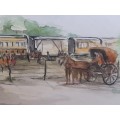 Rare!! Douglas Portway `train station` watercolour 290 x 205mm VALUE R4500
