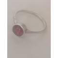 Wow large vintage sterling silver garnet ring 3,3g size X1/2