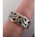 Vintage sterling silver Celtic knot  ring 8 8g wow