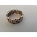 Vintage sterling silver Celtic knot  ring 8 8g wow