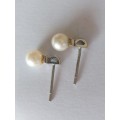 Gorgeous vintage 9ct white gold sea pearl earrings 1,5g stunning!!