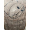 Increadible!! Large Ben Macala mixed media on card dated 74 value R5500