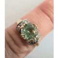 Spectacular!! Vintage 14ct gold green chrystoberyl and diamond ring by Kja Value R7950