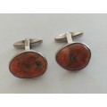 Amazing vintage sterling silver agate cufflinks 10,4g wow!!
