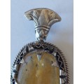 Amazing  antique Egyptian sterling silver amber pendant 7,3g stunning!!