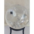 Amazing!! Large & heavy rock crystal sphere on stand Value R2500