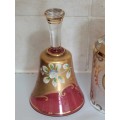 Exquisite vintage Venician glass perfume decanter & bell
