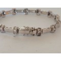 Magnificent sterling silver cz tennis bracelet 17,9g wow