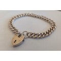 Wow!! Amazing vintage sterling silver charm bracelet with padlock 30,2g