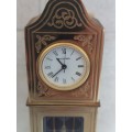 Vintage Bucherer quartz brass mini grandfather desk clock