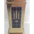 Vintage Bucherer quartz brass mini grandfather desk clock