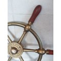 Wow!! Vintage Brown Bros & co brass and wood ships wheel 465mm Value R4500