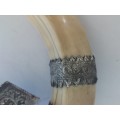 Rare!! 19th century Indian colonial silver boar tusk snuff box circa 1890`s Value R6500