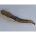 Rare!! 19th century carved horn handle hunter skinner knife circa 1890`s