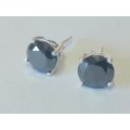 Magnificent!! NEW!! 3,80ct black Moissanite sterling silver earrings 2,0g  Gorgeous!!