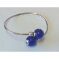 Gorgeous Italian 800 silver and glass bead bangle 13,4g Wow!!