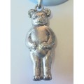Awesome vintage teddy bear silver plated & bakelite teething rattle