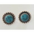 Vintage sterling silver turquoise earrings 9,7g wow!!
