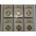 1994 PRESIDENTIAL INAUGURATION- 6 COINS(MS65,64,63,62,AU58,55,)BUILDING IN FRONT !!! BID PER SET!!!