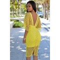 *DIVA RANGE* Yellow V Neck Crochet Midi Dress