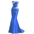 *VOGUE COLLECTION* NEW! SATIN MERMAID EVENING / PROM DRESS - SILVER - SET SIZES