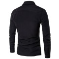 *WILD ROSE* Stylish Black Long Sleeve Asymmetric Turndown Collar Shirt - M/L/XL/2XL