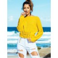 *WILD ROSE* Yellow Lace Up Front Pullover Sweater - One Size