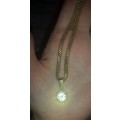 18ct gold 36cm neck chain with cubic solitaire pendant set in 18ct gold