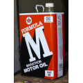 VINTAGE CALTEX 5L OIL CAN - FORMULA M - VERY GOOD CONDITION