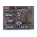 VINTAGE TAP AND DIE SET IN A WOODEN BOX - SIZES 0BA TO 10BA