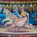 EMBOSSED DANISH CAROUSEL COOKIE TIN - TOM COCKLE'S GALLOPING HORSES - VERY GOOD CONDITION