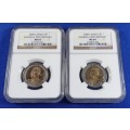 8 x 2008 Nelson Mandela 5 Rand Graded NGC MS 55,61,62,63,64,65,66,67