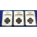 5 x 2000 AU 58 & 2 x 2000 AU 53 Nelson Mandela 5 Rand NGC Graded