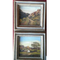 Pair of Oil on Board Framed Paintings - E. Korub