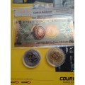 3x Bitcoin set Certify 100Bitcoin banknote,Silver and Gold coin Bitcoin