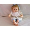 VINTAGE 1961 BABY DOLL - 43CM TALL - MARKED 'U PLATED MOULDE INC 1961' ON BACK OF HEAD