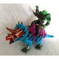 AWESOME ARTICULATED CHAP MEI BEAST RAIDERS-TRICERATOPS DINOSAUR AND RIDER