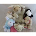 A MEILI, SWITZERLAND LAMB HAND PUPPET AND FIVE LITTLE LAMBS - OF THE COLLECTABLE KIND!